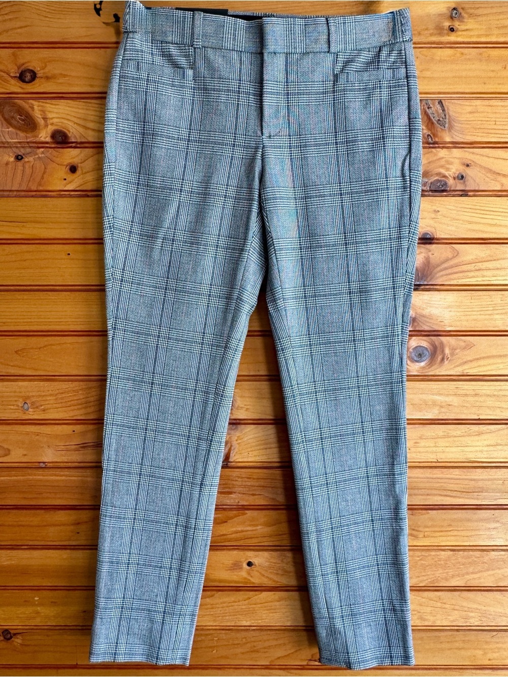 Banana Republic Sloan Slim Ankle Pants Glen Plaid Pink Overcheck Tailored NWT 0